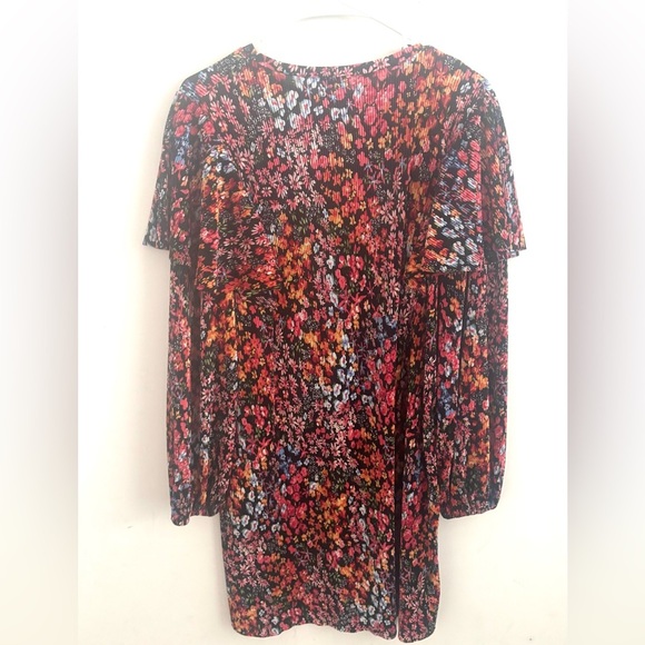 Zara Floral Puff Sleeve Smock Mini Dress Blogger Favorite Feminine Loose fit L - Picture 4 of 8